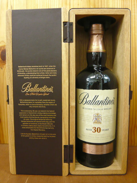 【木箱入】バランタイン[30]年・700ml・43度・豪華オリジナル木箱入(バランタイン蒸留所元詰)Ballantines Aged 30 Years Very Old Scotch Whisky (DX Wooden Gift Box) 700ml 43%