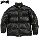 Schott ショット 214USD ラムレザー スリムダウンジャケット 【品番:7317】 シルエットをスリムに変更した ラムスキンレザーダウンジャケット ダウンとレザーの組み合わせ クーポンご利用不可