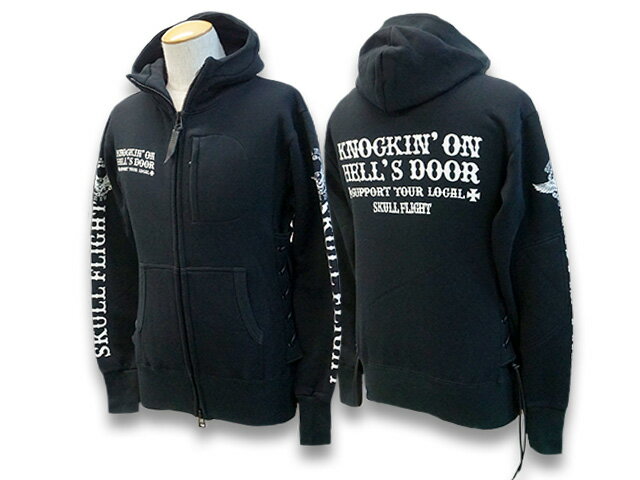 【SKULL FLIGHT/スカルフライト】2021AW「Riders Zip Parka”Hell's Door”/ライダースジップパーカー”ヘルズドア”」【あす楽対応】(CALIFORNIA LINE/カリフォルニアライン/ハーレー/バイカー/アメカジ/ホットロッド/WOLF PACK/ウルフパック)