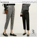 パンツ レディース 秋冬 グレンチェック ストレッ
