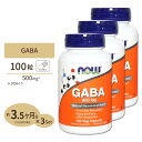 GABA(ギャバ) +ビタミンB6 500mg 100粒 NOW Foods(ナウフーズ) [3個セット]