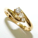 K18 18金 YG イエローゴールド リング 7.5号 ダイヤ 0.15 中古ジュエリー ★送料無料★【新品同様】【中古】【あす楽】