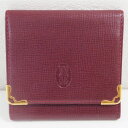 カルティエ Cartier マストライン レザー ボルドー 財布 小銭入れ レディース ★送料無料★【中古】【あす楽】