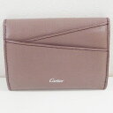 カルティエ Cartier コインケース グレー系 レザー 財布 二つ折り財布 ユニセックス 送料無料【中古】【あす楽】