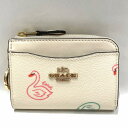 コーチ COACH スワンプリント キーリング付き C8377 コインケース レディース 財布 送料無料 【中古】【あす楽】