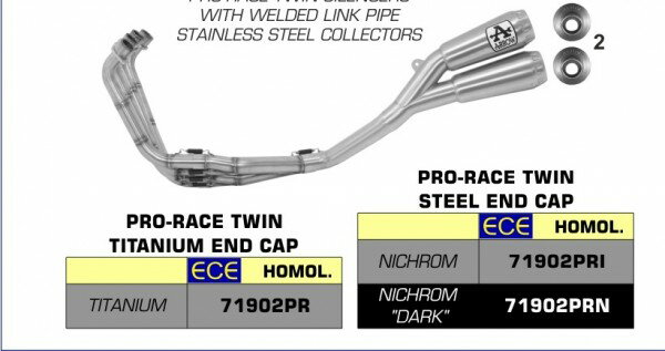 ARROW / アロー Honda Cbr 650R 2019 - Cb 650R 2019- フルシステムエキゾースト + ステンレスコレクター + | 71902PRN