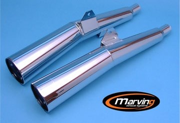 Marving / マービング デュアルマフラー Master クロム - EU公道走行認可 Honda CX 500 E/650 | H/2032/BC
