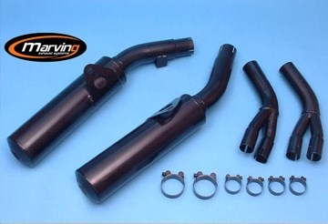 Marving / マービング デュアルマフラー Cylindrical Ø 110 ブラック - EU公道走行認可 Honda VFR 750