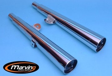 Marving / マービング デュアルマフラー Marvi クロム - EU公道走行認可 Honda CX 500 C CUSTOM | H/2072/BC