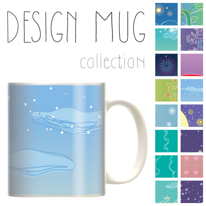 マグカップ 大きい マグ オシャレ プレゼント 陶器 コーヒー コップ 人気 可愛い DESIGN MUG collection 【メール便不可】 イラスト デザイン 夜空と星の物語 月 太陽 ナイト キラキラ 光る夜空の星 ハート 癒しデザイン