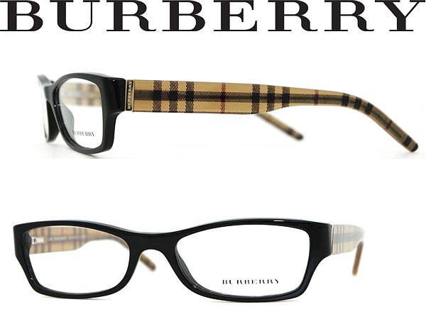 【送料無料】BURBERRY めがね ブラック×ゴールド×チェック柄 バーバリー メガネフレーム 眼...:woodnet:10005069