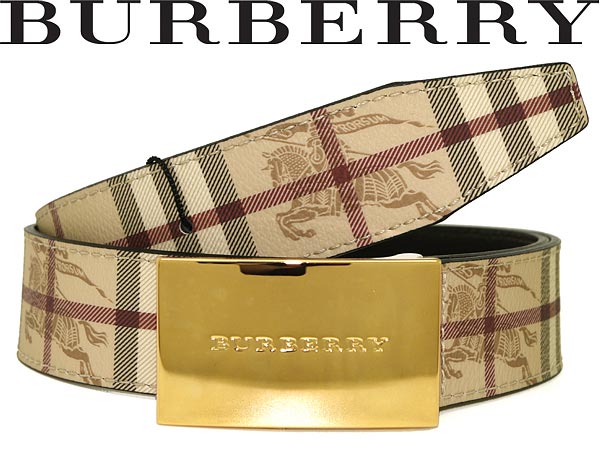 【カード決済OK！】【送料無料】ベルト BURBERRY コーティングレザー ベージュ×チェック柄 '12秋冬AW バーバリー 3494881-CL-CK-CHOCO WN0018