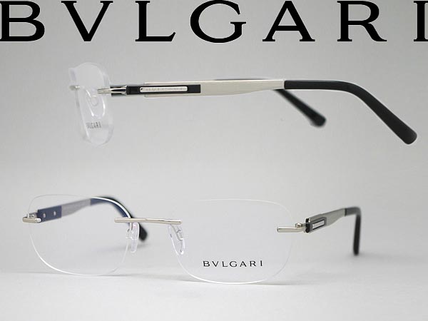 【カード決済OK！】【送料無料】眼鏡 ブルガリ シルバー×ブラック メガネフレーム めがね BVLGARI アイウェア 0BV-1036-102 □■値下げ■□