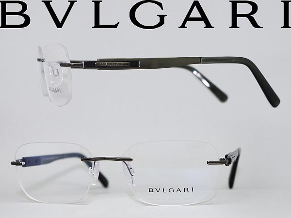 【カード決済OK！】【送料無料】メガネフレーム BVLGARI ガンメタ×ブラックスケルトン ブルガリ 眼鏡 めがね アイウェア 0BV-1036-205 WN0009