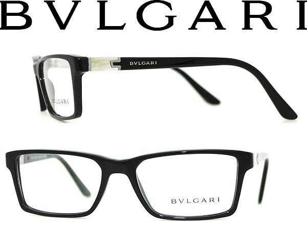 【カード決済OK！】【送料無料】めがね BVLGARI ブラック バッファローホーン ブルガリ メガネフレーム 眼鏡 アイウェア 0BV-3017-501 WN0012
