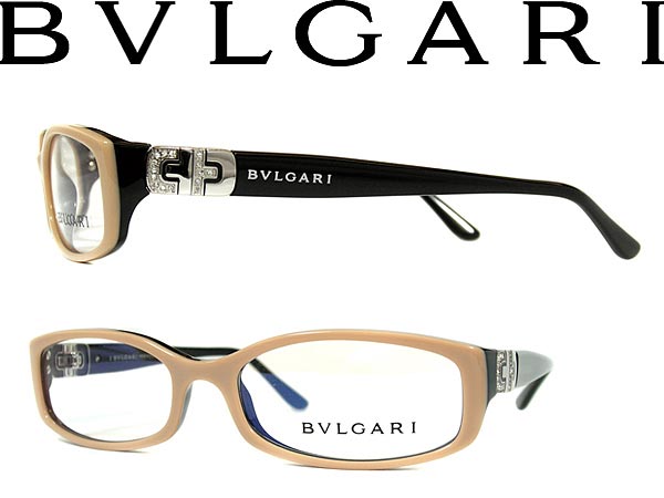 【カード決済OK！】【送料無料】ブルガリ メガネフレーム BVLGARI めがね 眼鏡 アイウェア ベージュ×ブラック 0BV-4016B-5003
