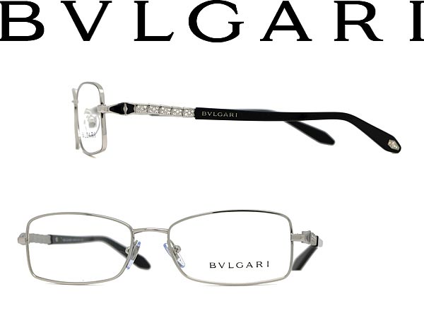【カード決済OK！】【送料無料】ブルガリ めがね シルバー×ブラック BVLGARI メガネフレーム 眼鏡 アイウェア 0BV-2111B-102