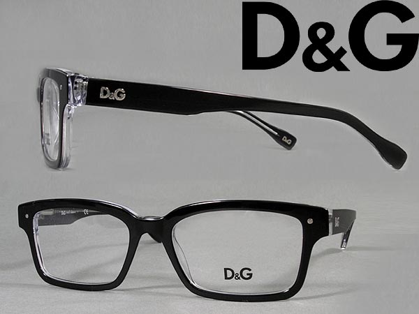 【カード決済OK！】【送料無料】D＆G 眼鏡 めがね メガネフレーム アイウェア ブラック×クリアスケルトン 0DD-1176-675