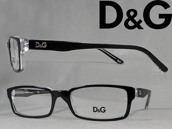【カード決済OK！】【送料無料】めがね D＆G メガネフレーム 眼鏡 アイウェア ブラック×クリアスケルトン 0DD-1180-675