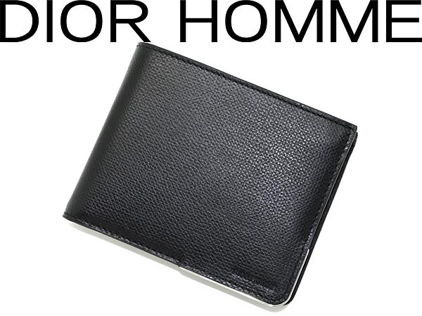 【カード決済OK！】【送料無料】DIOR HOMME 2つ折りレザー財布 ブラック '12春夏 ディオールオム CD 小銭入れあり 2MCBC019VGI-900 WN0008