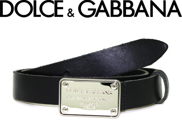 【カード決済OK！】【送料無料】ドルチェ&ガッバーナ ナチュラルレザーベルト ブラック '12春夏 DOLCE&GABBANA ドルガバ BC3436-A1643-80999 WN0008