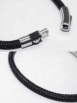 【送料無料】ブレスレットEMPORIOARMANIシルバー×ブラックエンポリオアルマーニアクセサリーEGS1624001-19WN0028