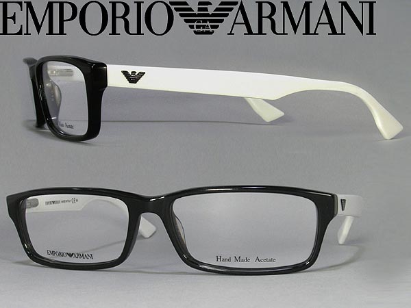 【カード決済OK！】【送料無料】メガネフレーム EMPORIO ARMANI エンポリオアルマーニ 眼鏡 めがね ブラック×ホワイト EMP-EA-9660-VX0 □■値下げ■□