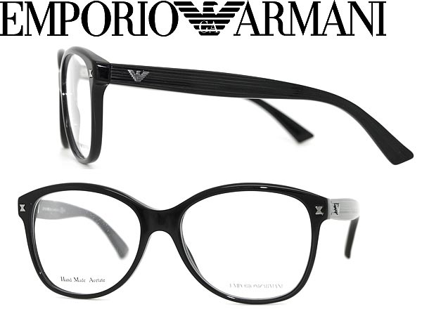 【カード決済OK！】【送料無料】エンポリオアルマーニ 眼鏡 ブラック EMPORIO ARMANI メガネフレーム めがね アイウェア EMP-EA-9861-807 WN0015