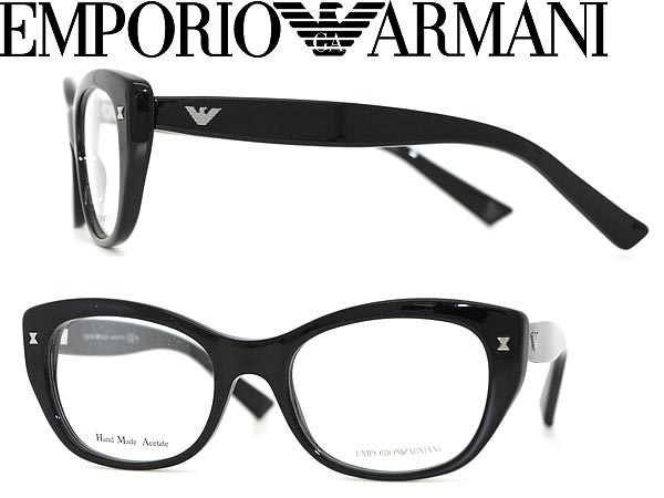 【カード決済OK！】【送料無料】眼鏡 EMPORIO ARMANI フォックス型 ブラック エンポリオアルマーニ メガネフレーム めがね アイウェア EMP-EA-9864-807 WN0015