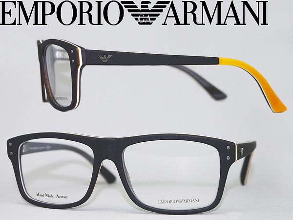 【カード決済OK！】【送料無料】メガネフレーム エンポリオアルマーニ マットブラック×イエロー EMPORIO ARMANI 眼鏡 めがね EMP-EA-9866-YYM WN0015