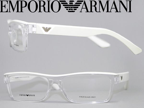 【カード決済OK！】【送料無料】メガネフレーム エンポリオアルマーニ ホワイト×クリアスケルトン EMPORIO ARMANI 眼鏡 めがね EMP-EA-9871-NY4 WN0015