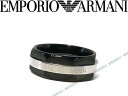 EMPORIO ARMANI エンポリオアルマーニ ブラック×シルバー リング・指輪 EGS2401001 ブ
