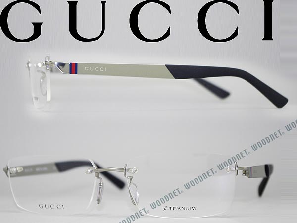 【送料無料】GUCCI 眼鏡 シルバー ツーポイント型 縁無し/フチなし グッチ メガネフ…...:woodnet:10009017