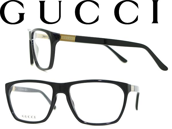 【カード決済OK！】【送料無料】メガネフレーム グッチ ブラック×ゴールド GUCCI 眼鏡 めがね アイウェア GUC-GG-1005-807 WN0005