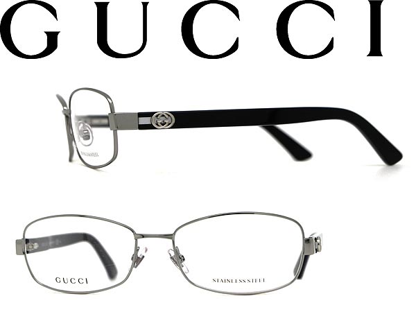 【カード決済OK！】【送料無料】メガネフレーム グッチ ガンメタ×ブラック GUCCI 眼鏡 めがね アイウェア GUC-GG-2893-724 WN0044