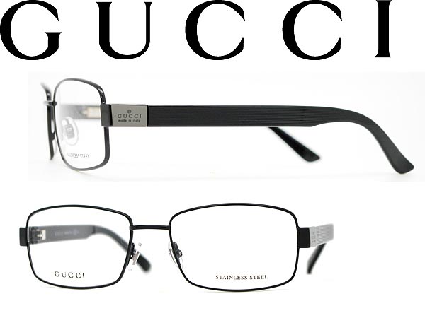 【カード決済OK！】【送料無料】めがね グッチ ブラック×ダークシルバー GUCCI メガネフレーム 眼鏡 アイウェア GUC-GG-1942-RQ2