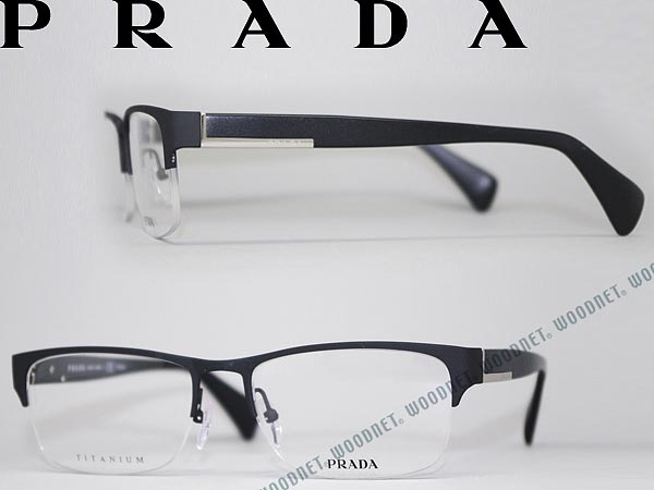 【送料無料】プラダ メガネフレーム マットブラック ナイロール型 PRADA 眼鏡 めがね…...:woodnet:10009848