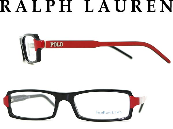 【カード決済OK！】【送料無料】RALPH LAUREN メガネフレーム ブラック×レッド スクエア型 ラルフローレン POLO ポロ 眼鏡 めがね アイウェア 0PH-2069-5296 WN0014