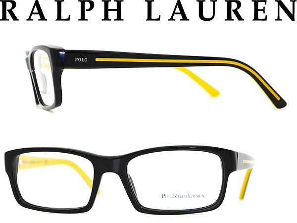 【カード決済OK！】【送料無料】RALPH LAUREN めがね ブラック×イエロー スクエア型 ラルフローレン POLO ポロ メガネフレーム 眼鏡 アイウェア 0PH-2072-5247 WN0014