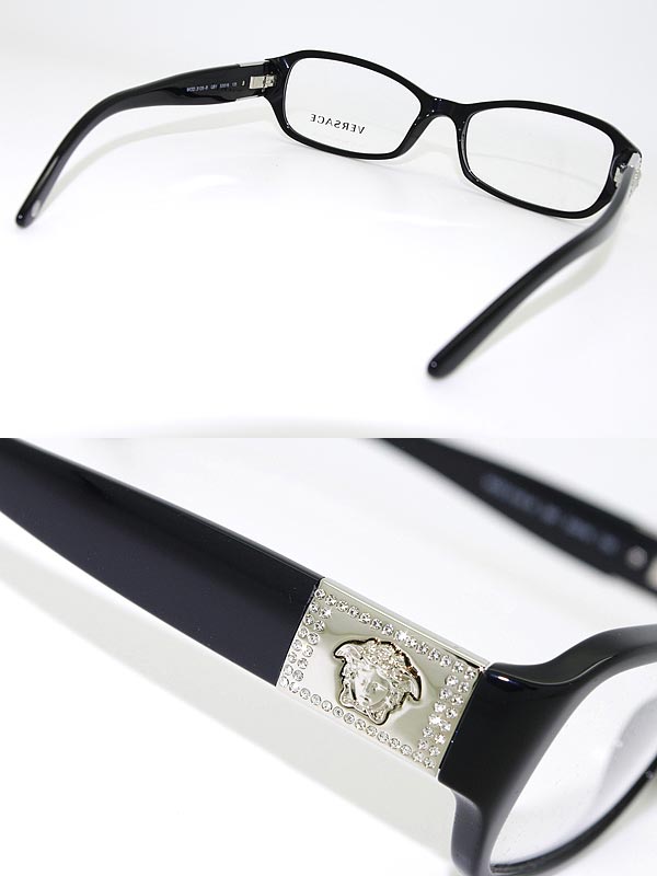 【楽天市場】【送料無料】めがね VERSACE ブラック×シルバー スクエア型 ヴェルサーチ メガネフレーム 眼鏡 0VE-3135B-GB1