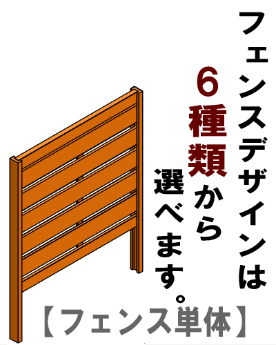 ◇パーツ単品販売◇規格型プランター付きフェンス用【フェンス単体】（目隠し/横板/斜め格子/格子Bなど計6種から）高さ1300mm×幅880mm