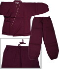 レディース作務衣(さむえ)無地綿100%3色2サイズ(M/L)婦人用