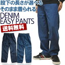 デニム イージーパンツ 股下が選べる (M/L/LL) (股下66cm/69cm) 綿100% メンズ 紳士 男性 MENS