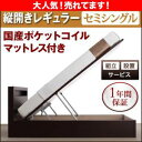 ベッド セミシングル 収納ベッド 衣類 収納 付き レギュラー 【縦開き】 国産 日本製 ポケットコイル マットレス 硬め 【 ナチュラル 】【木製 パイプ 丈夫 頑丈 収納 大容量 引き出し 読書 子供部屋 姫系 お兄系 脚 硬め 柔らかめ 送料無料 】