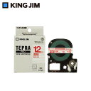 キングジム 「テプラ」PROテープカートリッジ 透明ラベル 透明/赤文字 12mm ST12R