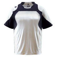 【送料無料】デサント（DESCENTE） ベースボールシャツ （野球） DB115 Sホワイト×Sネイビー×Sネイビー Lの画像
