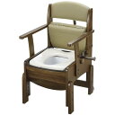 【送料無料】リッチェル 木製ポータブルトイレ 木製トイレきらく コンパクト (1)普通便座 18510