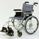 【送料無料】自走/介助兼折りたたみ車椅子 ラクポン/チェックブルー(青) アルミ製 軽量コンパクトタイプ 【MIWA】 ミワ HTB-20D【代引不可】