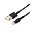 【送料無料】(まとめ)ミヨシ 高耐久ライトニングケーブル ブラック 1m SLC-T10/BK【×2セット】