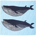 【風呂敷】100 katakataむすび アクアドロップ ナガスクジラ ブルー（撥水加工）